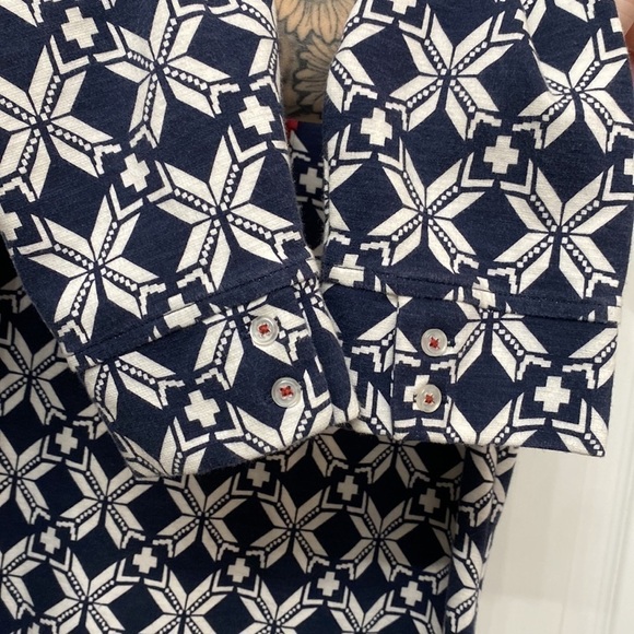 Hatley Geometric Print Shift Dress Geometric Print Small Navy Blue White Small - Picture 12 of 14